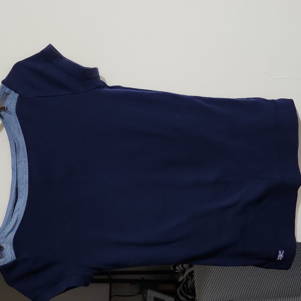 Lauren Ralph Lauren Women's Boatneck Short Sleeved Shirt with Zippers size S